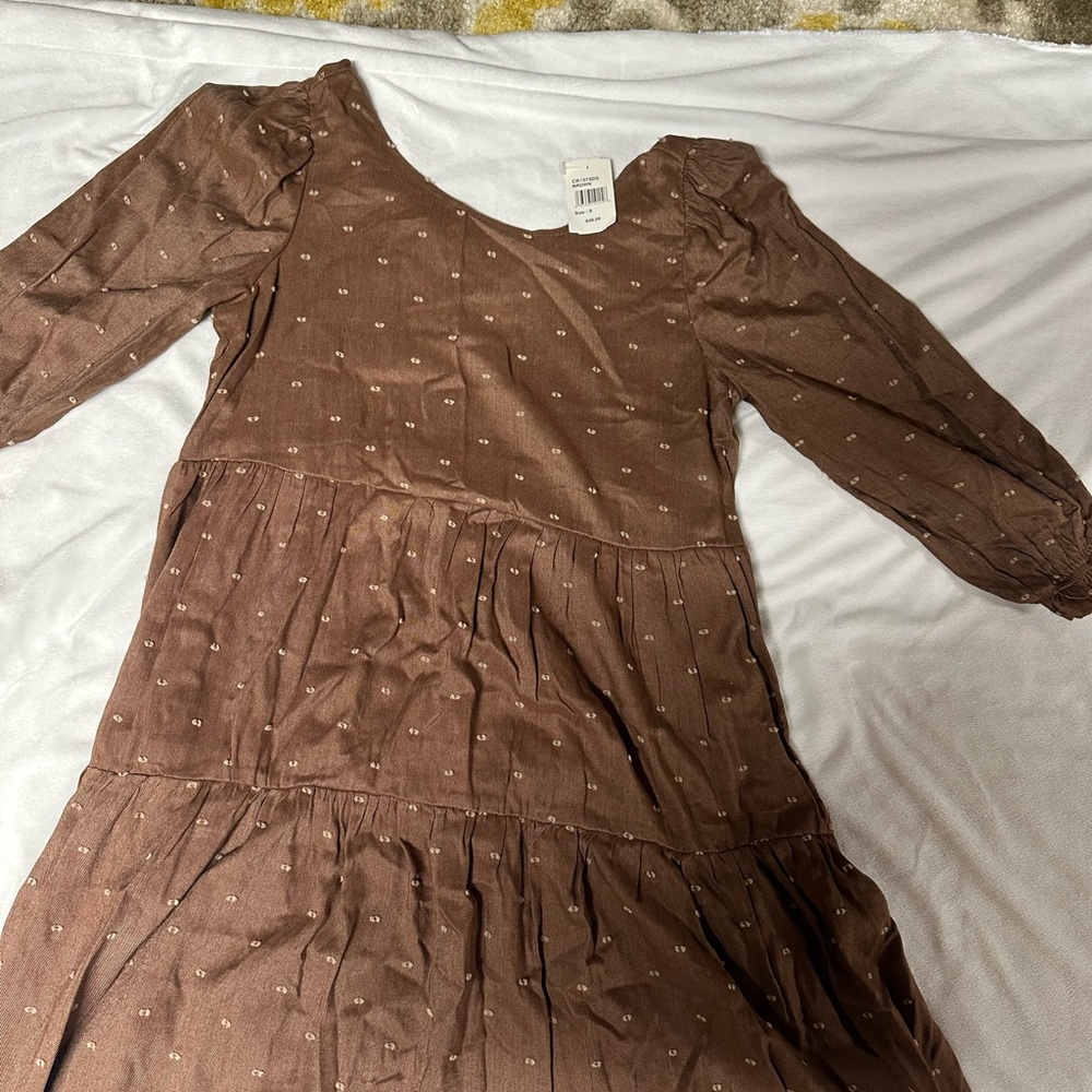 Dry Goods Brown Long Sleeve Dress
